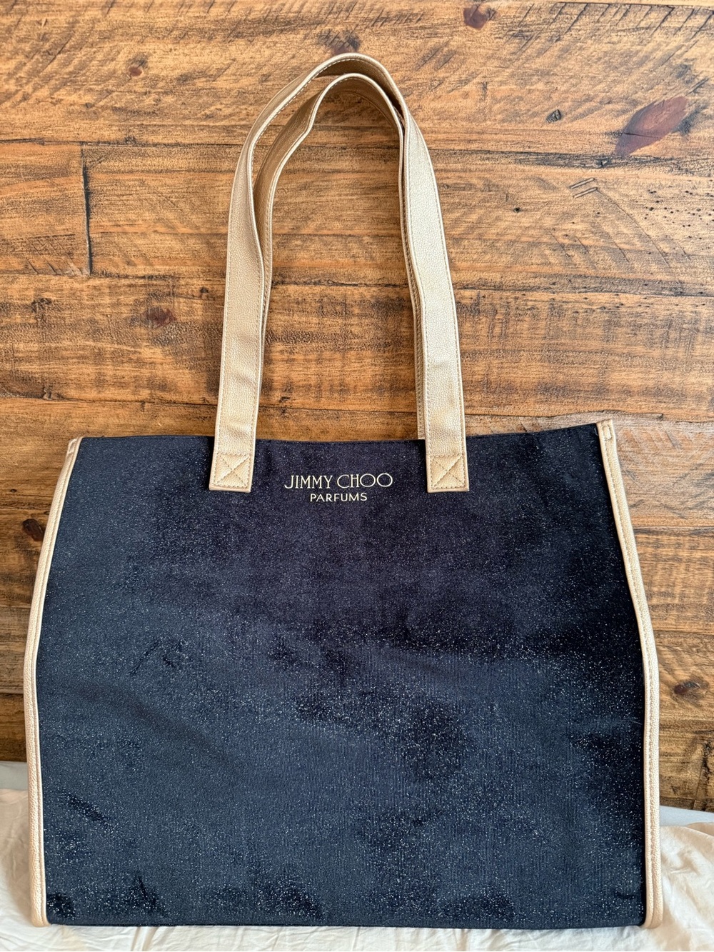 ✨ Jimmy Choo Parfums Black & Gold Shimmery Tote Bag ✨ New Without Tags (NWOT)